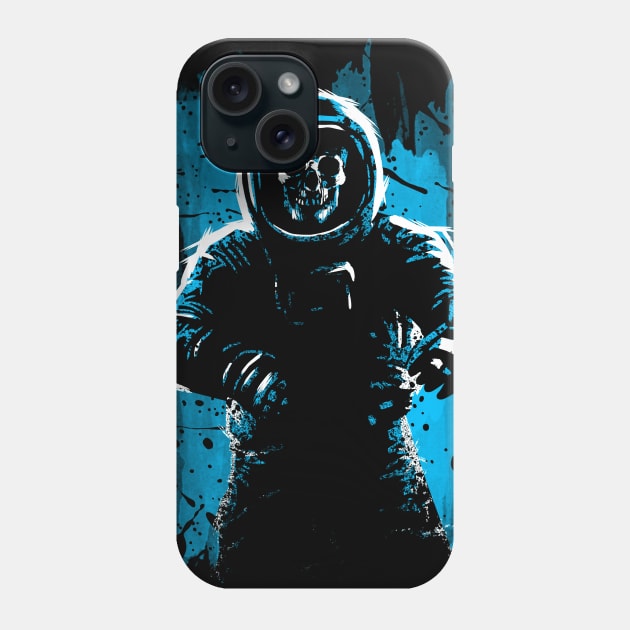 Astronaut Skull Blue Phone Case by albertocubatas