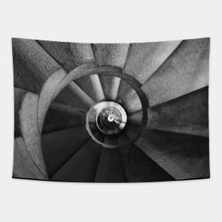 Symmetric Spiral Staircase Photography Tapestry