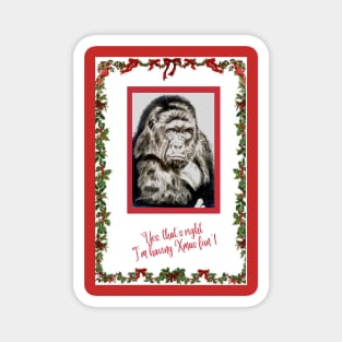 Gorilla having Xmas fun! Magnet