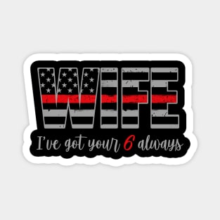 Firefighter Wife - Thin Red Line Flag - Firefighter Wife Gift Magnet