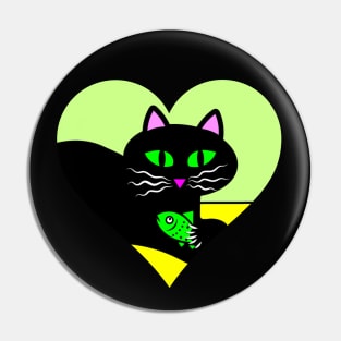 Black Cat Valentine Pin