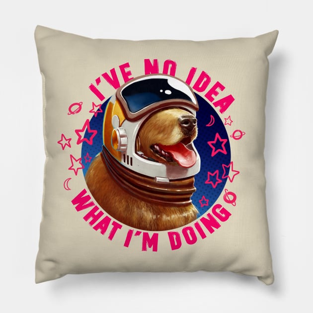 Space Dog Pillow by bpannell