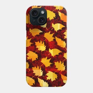 Golden Leaf Pattern Phone Case