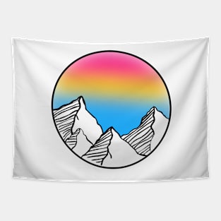 Pansexual Pride Mountains Tapestry