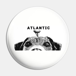 Dog and Shark Tooth Black and White Pin