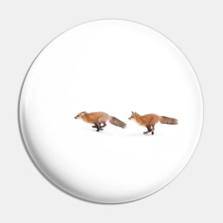 Running Foxes - Red Fox Pin