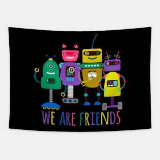 Robots We Are Friends Tapestry