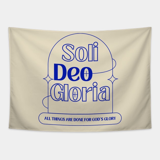 Soli Deo Gloria Modern Design in Light Theme Tapestry by stefaniebelinda