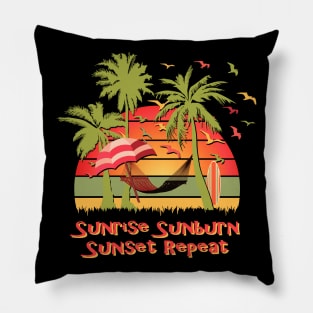 Sunrise Sunburn Sunset Repeat Pillow