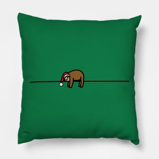 Sloth with santa hat Pillow