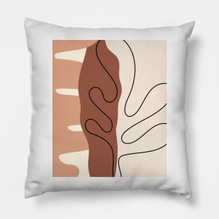 Minimal Modern  Abstract Art leaf  Warm Tones  Design Pillow