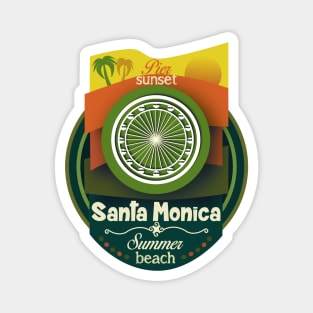 Sunset Pier - Santa Monica Pacific Wheel (green color) Magnet