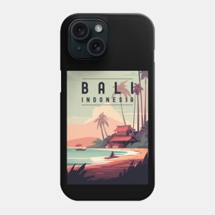 Retro Travel Poster About Bali, Indonesia Phone Case