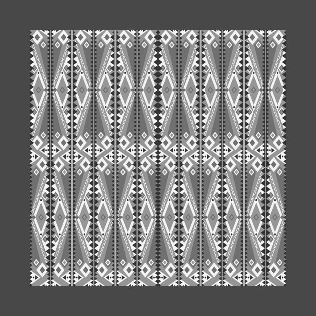 Black and White Tribal Geometry by Carolina Díaz