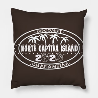 Coconut Quarantine 2020 Oval Logo - North Captiva Island Pillow