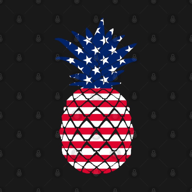 Pineapple July 4th Celebration, Patriotic Red White Blue, Summer by applebubble