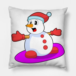 Snowman Snowboard Winter sports Pillow