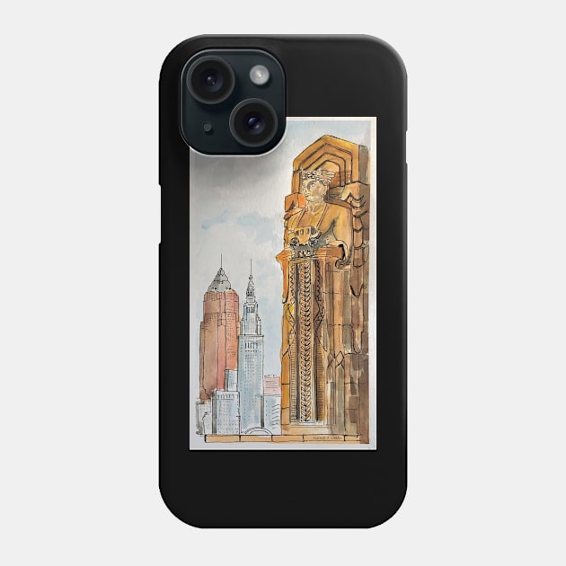 Cleveland Guardians Phone Case by Darrell T Smith Art & Design