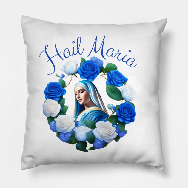 Marian blue bed of Roses Pillow by Praiseworthy Essentials