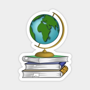 Books And Earth Globe Magnet