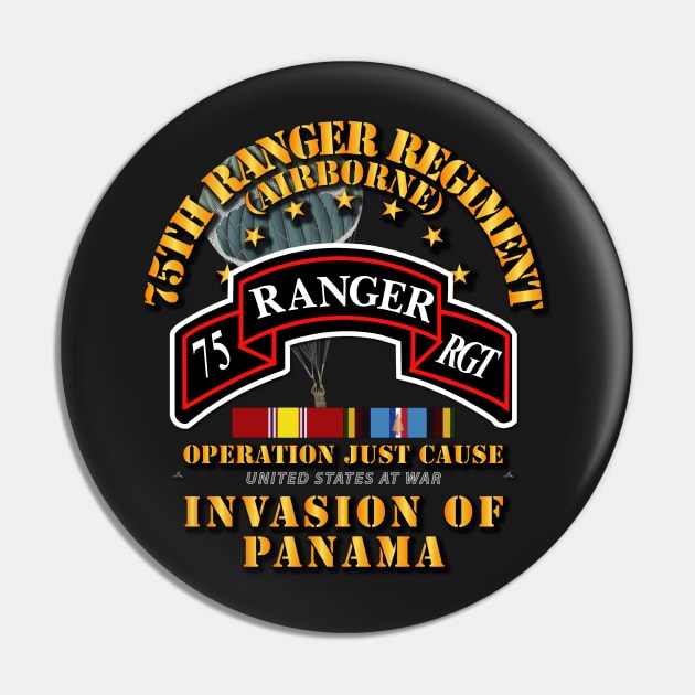 Just Cause - 75th Ranger Rgt  w Svc Ribbons Pin by twix123844