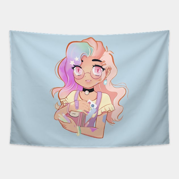 Artist girl life Tapestry by Pastelpandabum