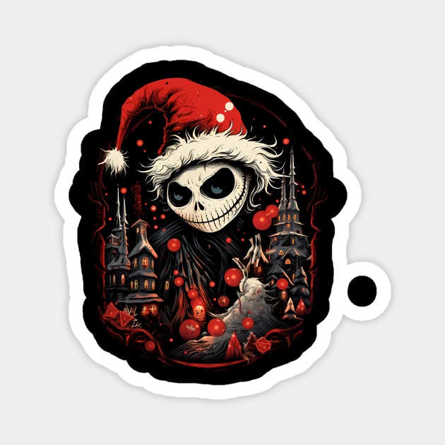 Creepy Christmas - Christmas Halloween motif Magnet by Unelmoija