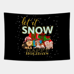 let it snow dog family Tapestry