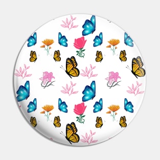 Butterflies and blooming flowers Pin