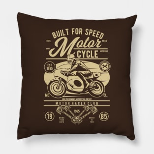 Built for Speed: Retro Moto Club Pillow
