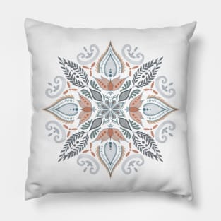 Teal and Orange Mandala Pillow