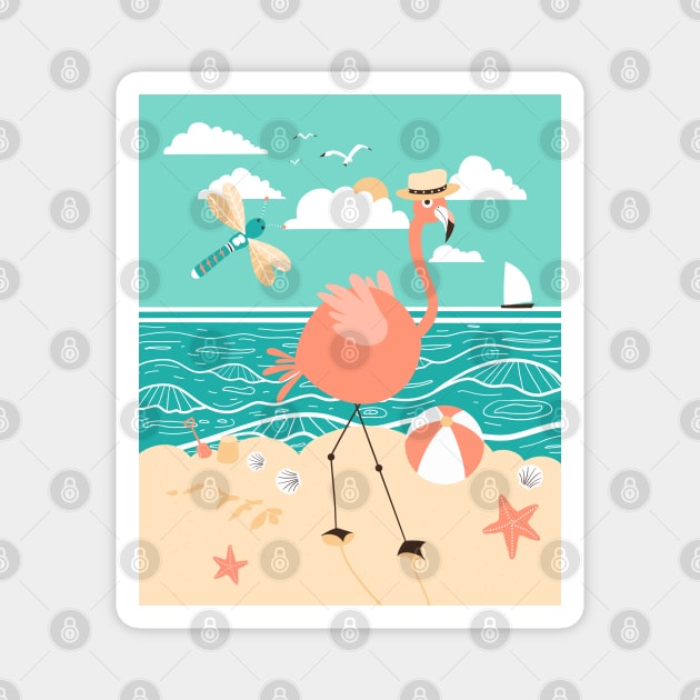 Pink flamingo Magnet by Mimie20