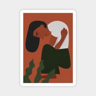 Woman Self Hug, Boho Illustration 2 Magnet