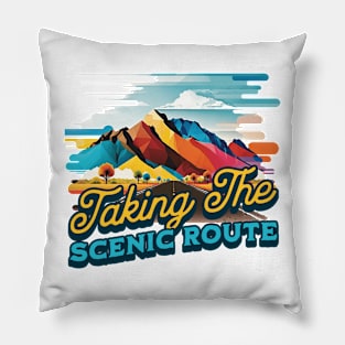 Taking The Scenic Route Cute Road Trip Pillow