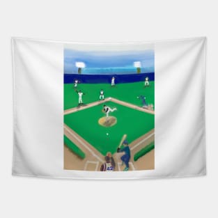 A local Baseball game Tapestry