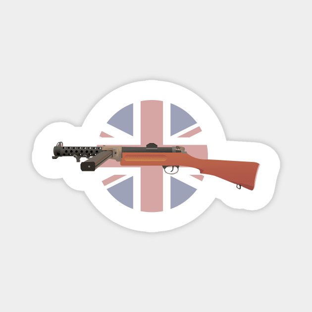 British WW2 Lanchester Submachine Gun Magnet by NorseTech