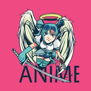 Anime Angel Warrior Girl T-Shirt