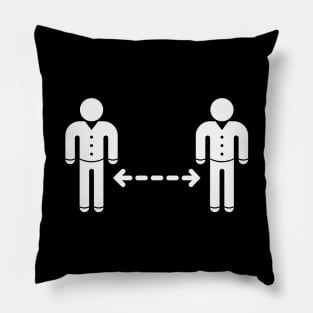 Keep Distance! (Corona Virus / Pictogram / Icon / White) Pillow