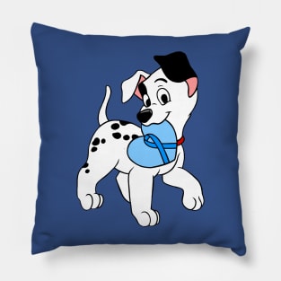 Dalmatian with blue awareness ribbon Pillow