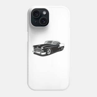 1955 Black Chevy Bel Air Print Phone Case