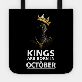 Kings Are Born In October Birthday Gift For Lover Panther Tote