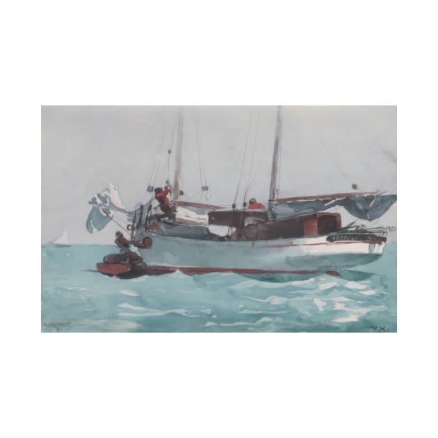 Taking on Wet Provisions (Schooner Marked Newport, K. W.) by Winslow Homer by Classic Art Stall