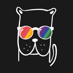 Dog Lover Pride Sunglasses Gay Pride LGBTQ+ Funny T-Shirt