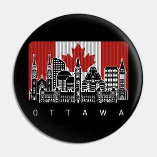 Ottawa Canada Skyline Canadian Flag Pin