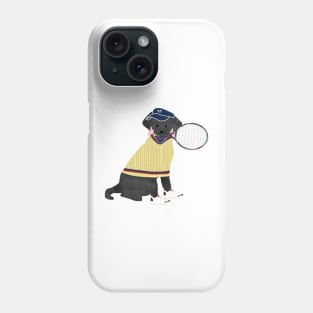 Black Lab Preppy Tennis Dog Phone Case