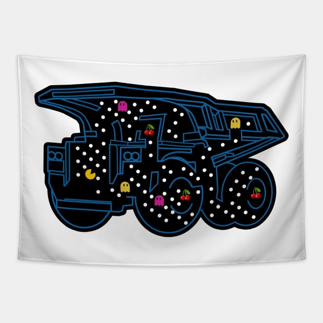 Dump Truck Pacman Tapestry by damnoverload