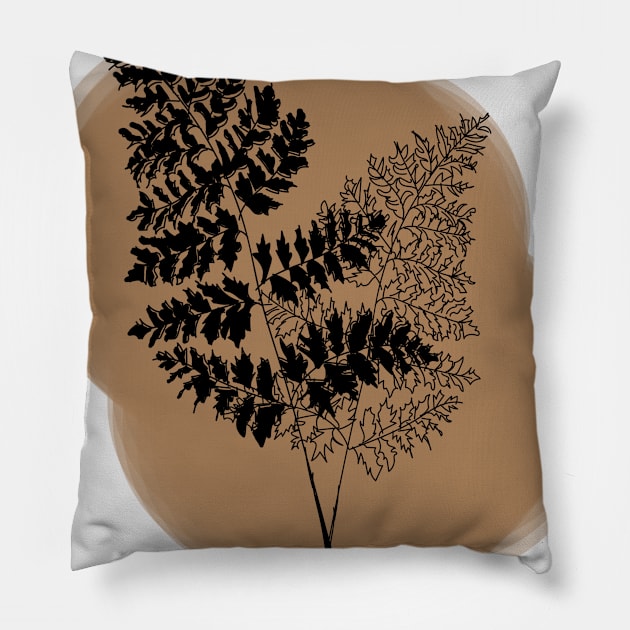 Fern color block Pillow by deadlydelicatedesigns