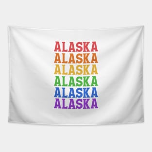 ALASKA RAINBOW TYPOGRAPHY Tapestry