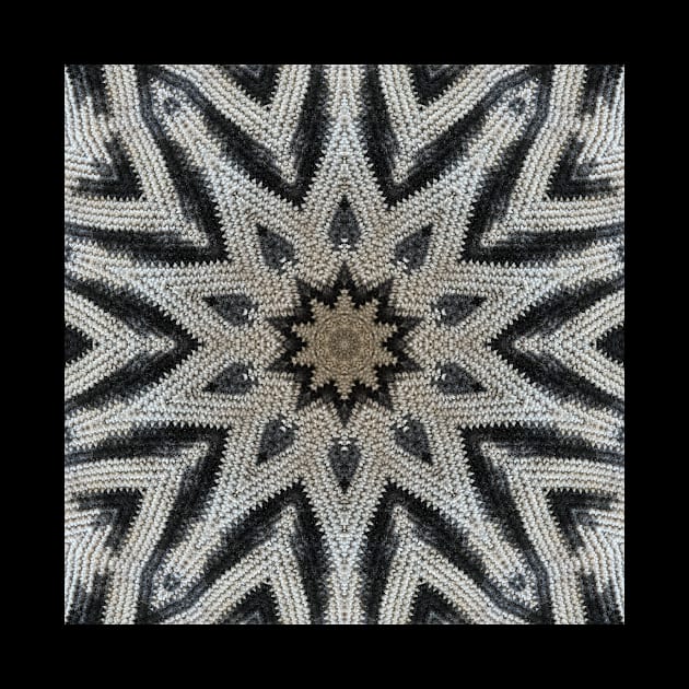 Textured Mandala Kaleidoscope in Black and Grey (Gray) by Crystal Butterfly Creations