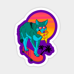 Retrowave Coyote Magnet